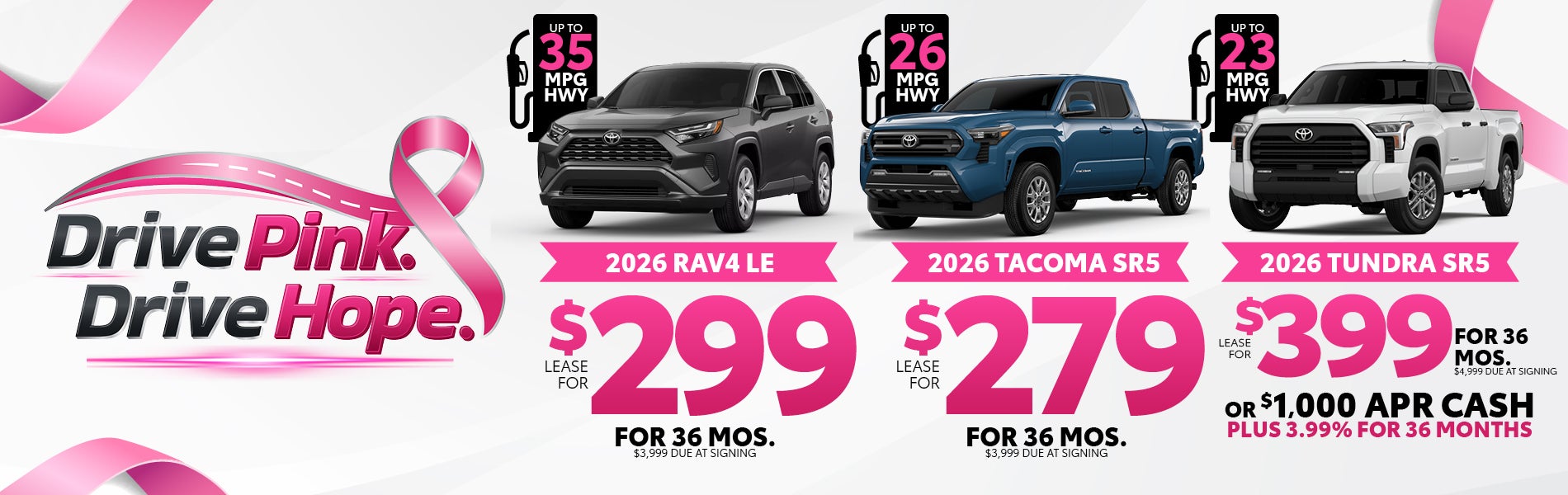 2026 RAV4, Tacoma, Tundra