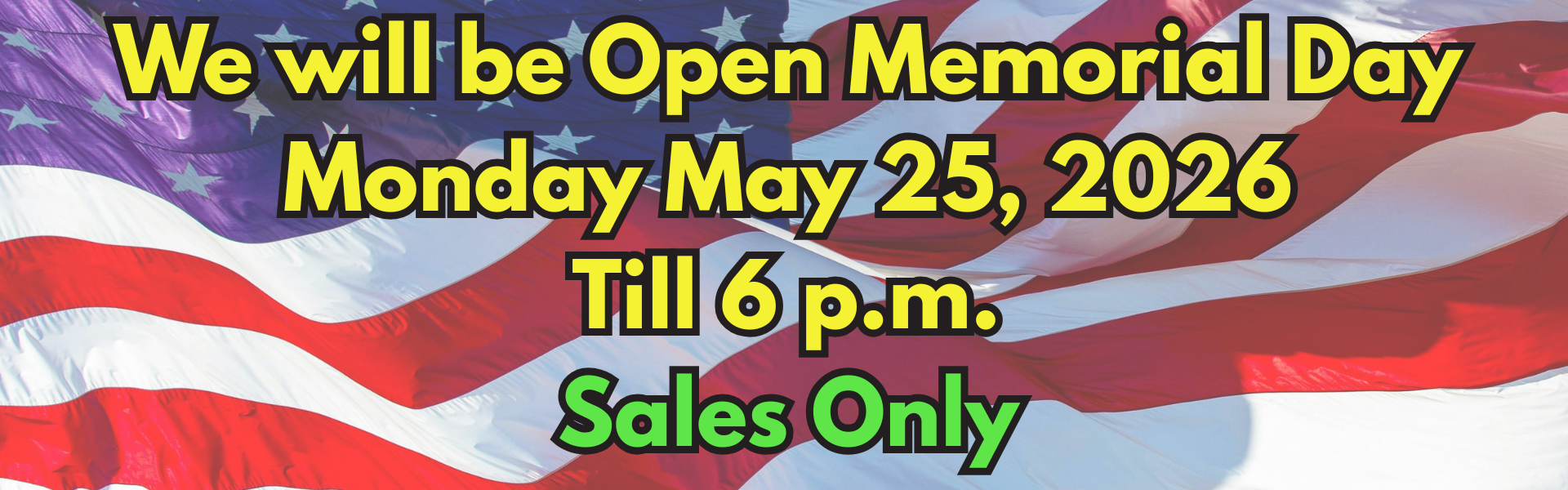 Memorial day banner May 2026